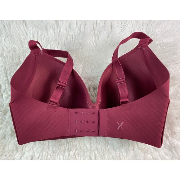 Knix Women's Size 32F Burgundy Wine Lightly Lined Wireless Contour T-Shirt Bra - Picture 2 of 4